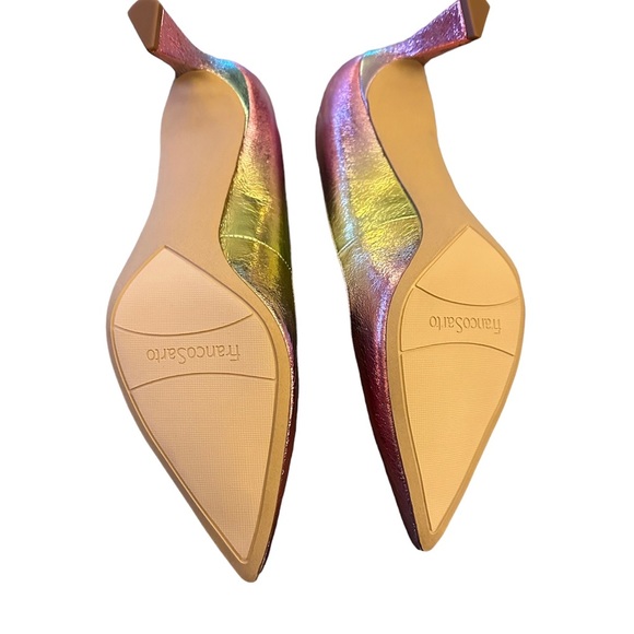 Franco Sarto Pink, Green and Yellow Metallic Pump, 2-3/4 inch heel. - Picture 6 of 6